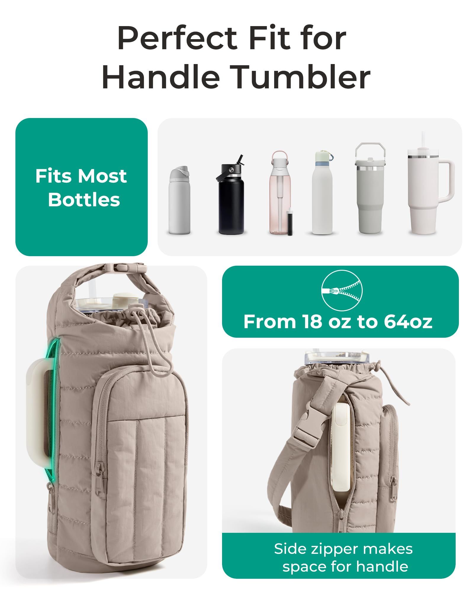 Magnetic Water Bottle Holder with Strap view 2