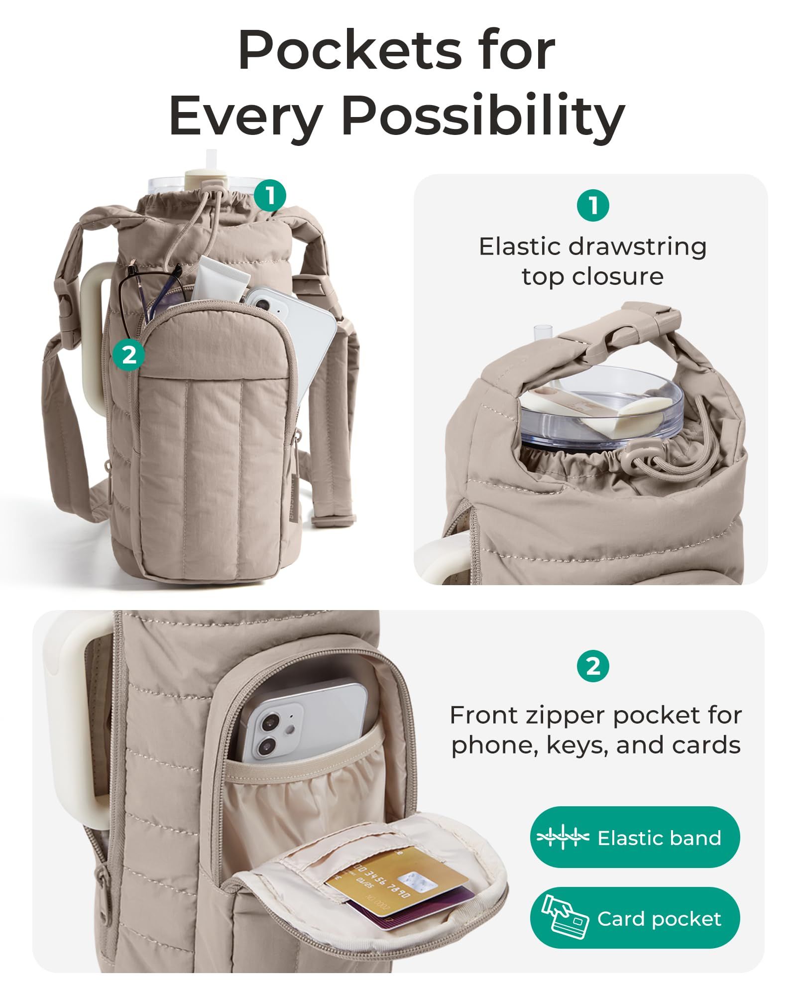 Magnetic Water Bottle Holder with Strap view 3