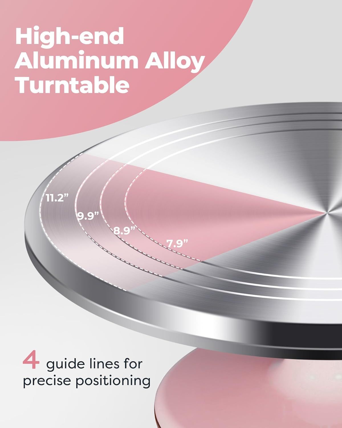 Premium Aluminum Alloy Cake Turntable Set with 3 Icing Scrapers view 2