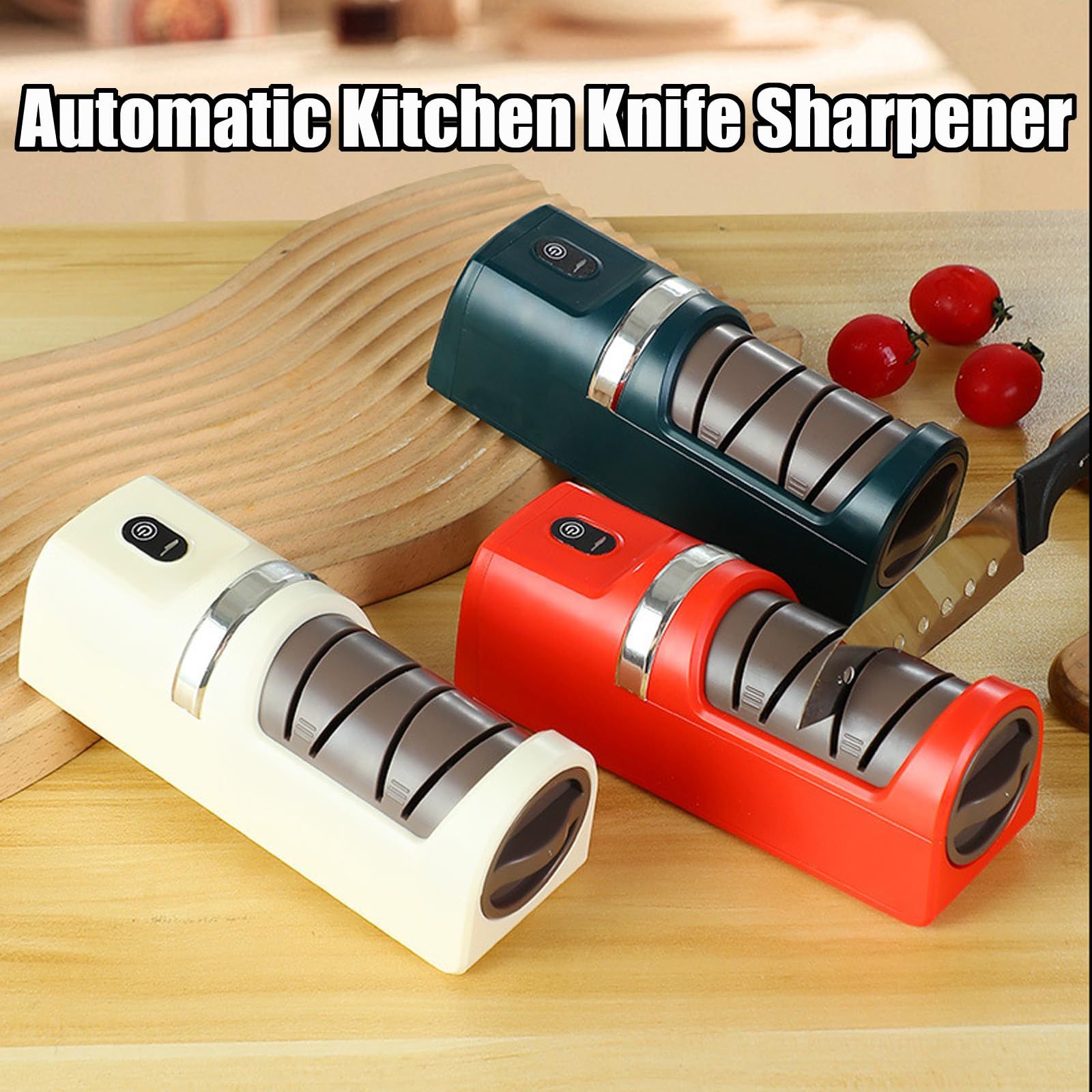 Automatic Kitchen Knife Sharpener - New Cordless Electric Knife Sharpener Tool view 2