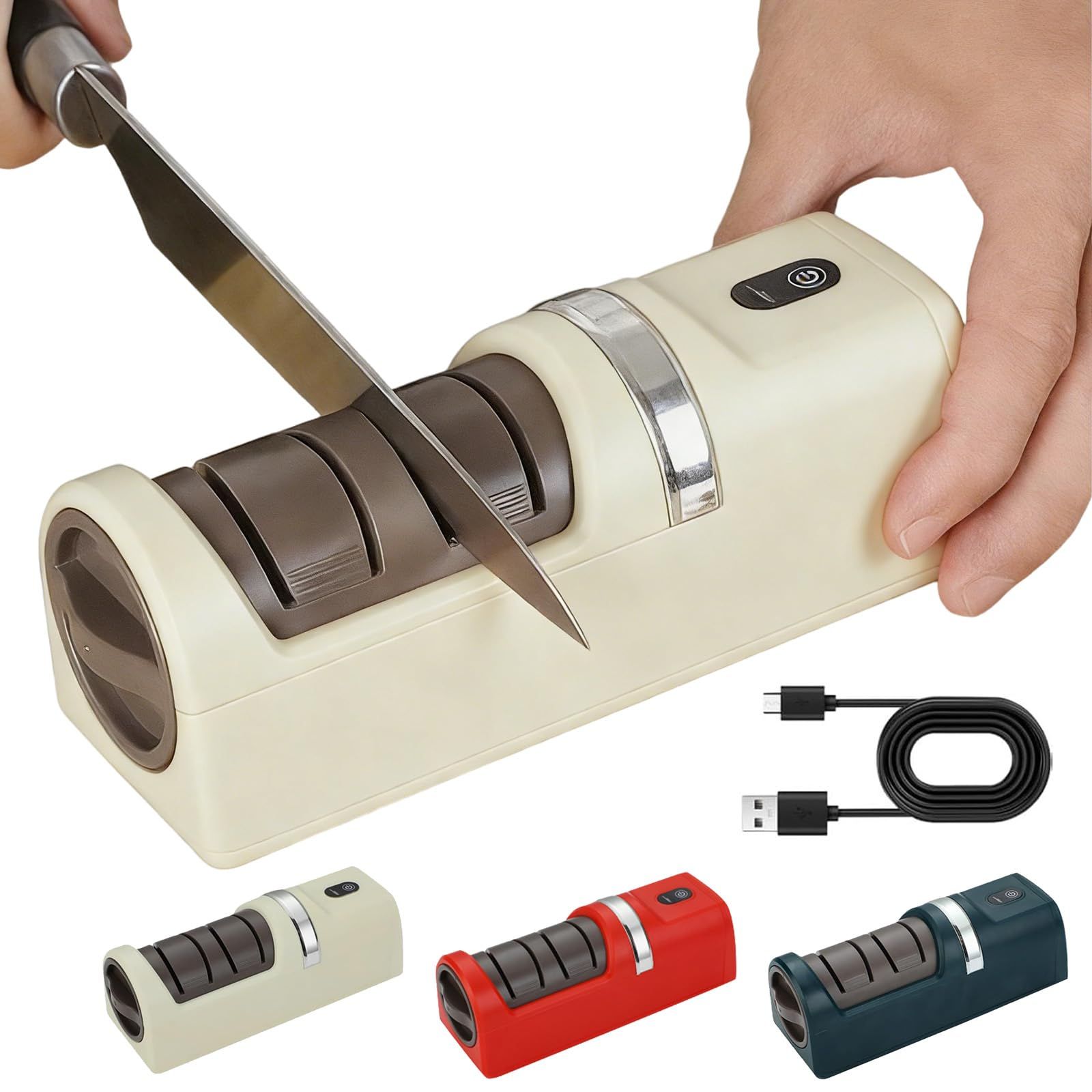 Automatic Kitchen Knife Sharpener - New Cordless Electric Knife Sharpener Tool view 10