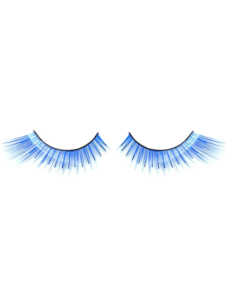 Winged Blue False Eyelashes with Tinsel Highlights — image 1