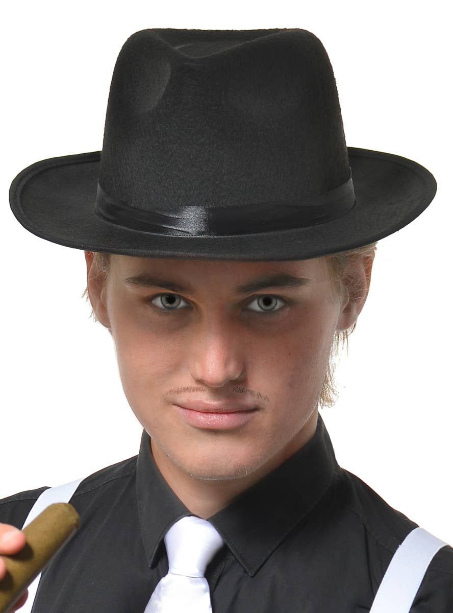 Gangster 1920s Adults Fedora Hat in Black — image 1
