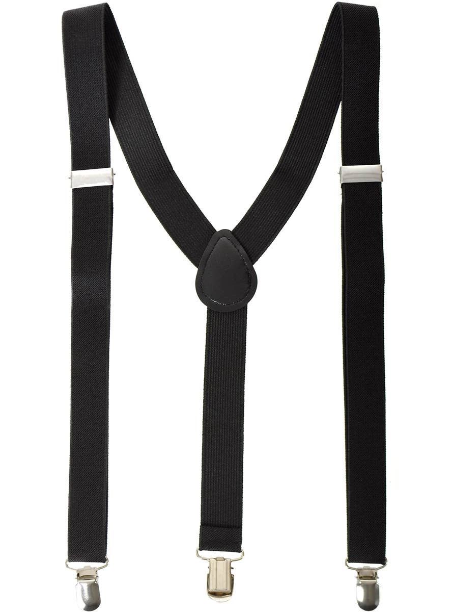 Adjustable Stretchy Black Costume Suspenders — image 1