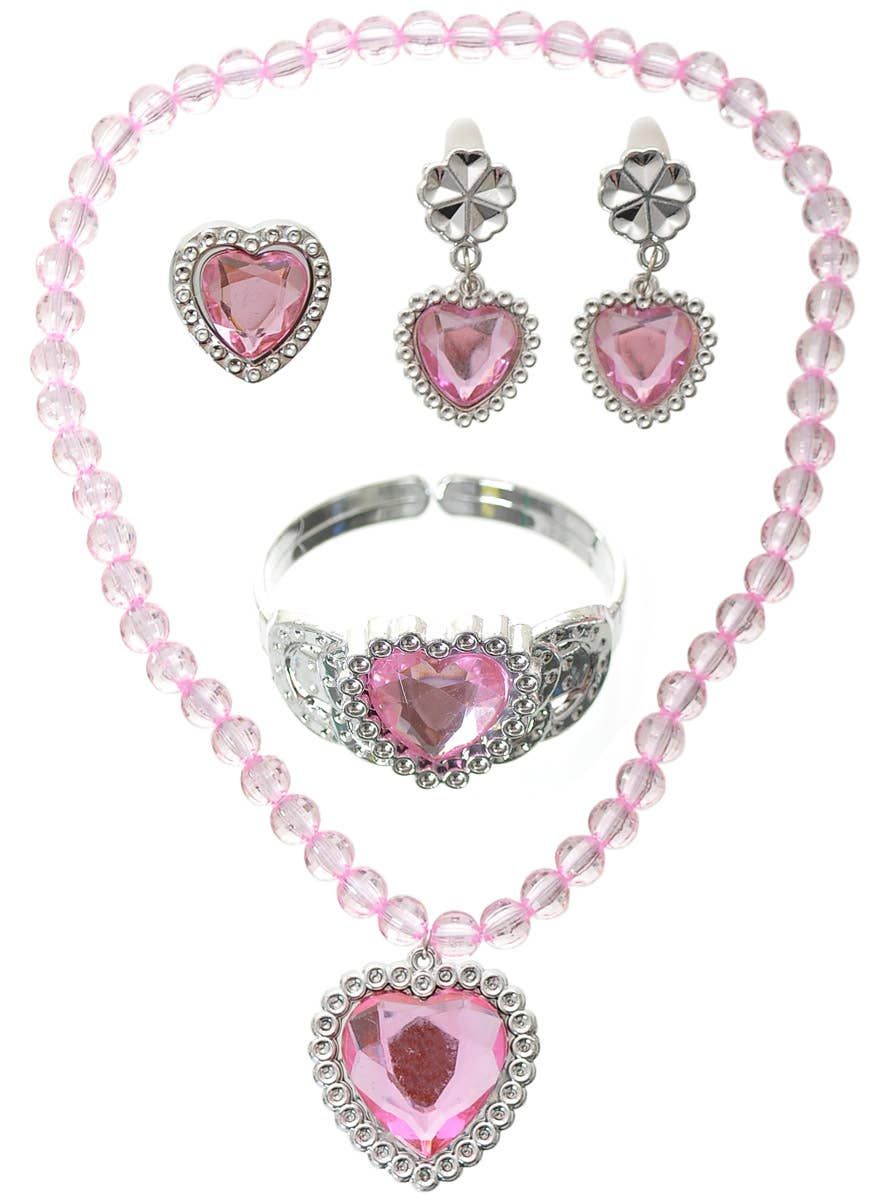 Light Pink 4 Piece Girls Princess Jewellery Set — image 1