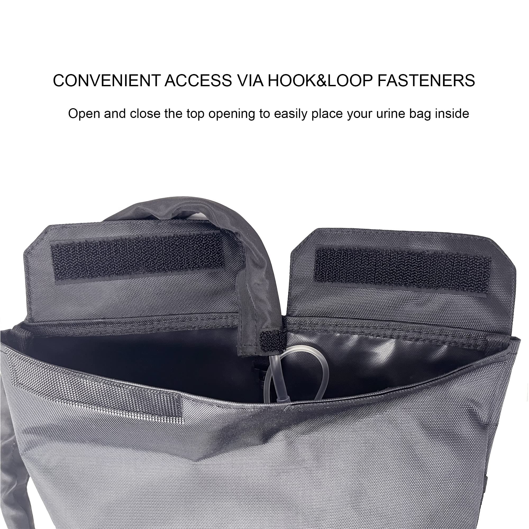 Urine Drainage Bag Holder with Update Catheter Pipe Cover and Adjustable view 2