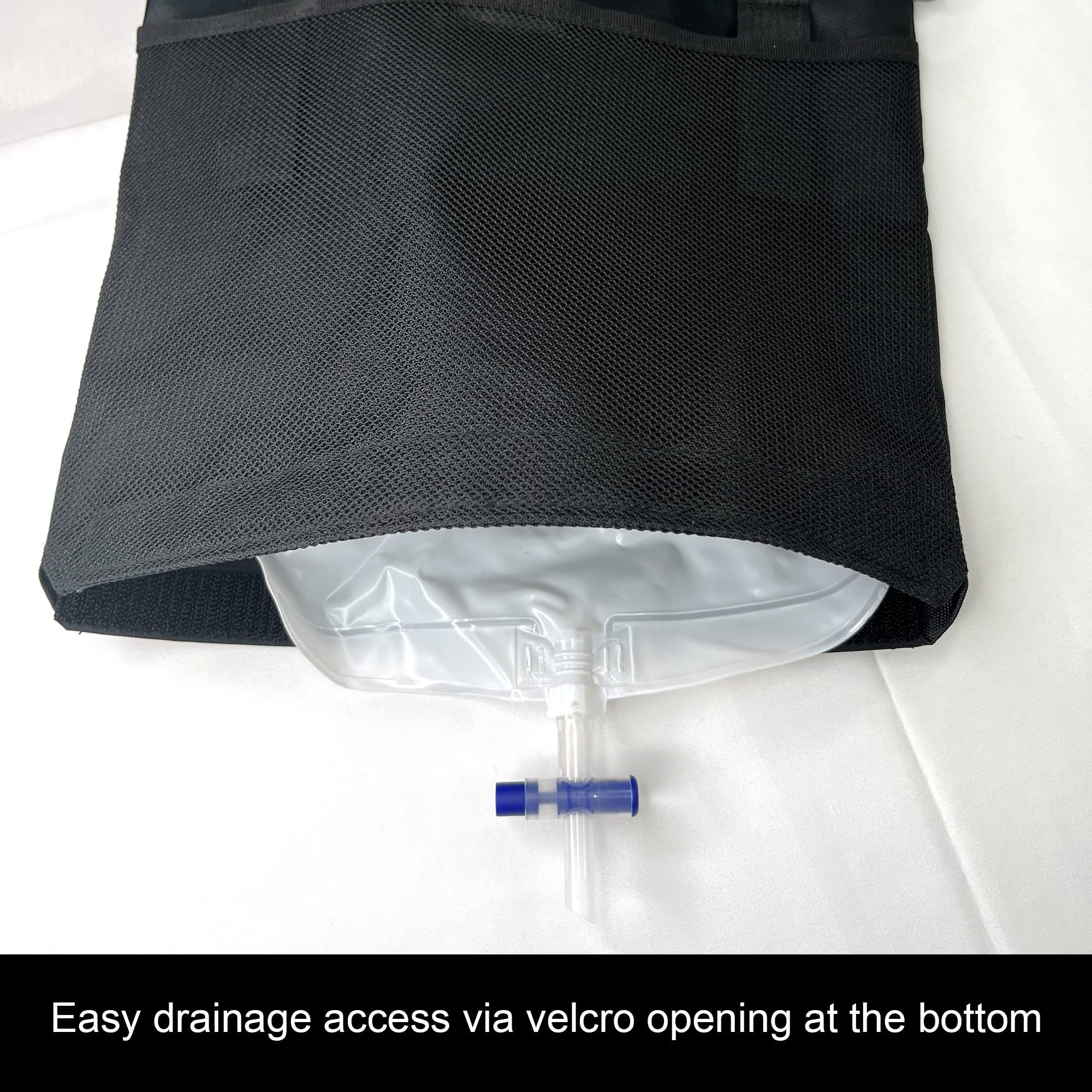 Urine Drainage Bag Holder with Update Catheter Pipe Cover and Adjustable view 3