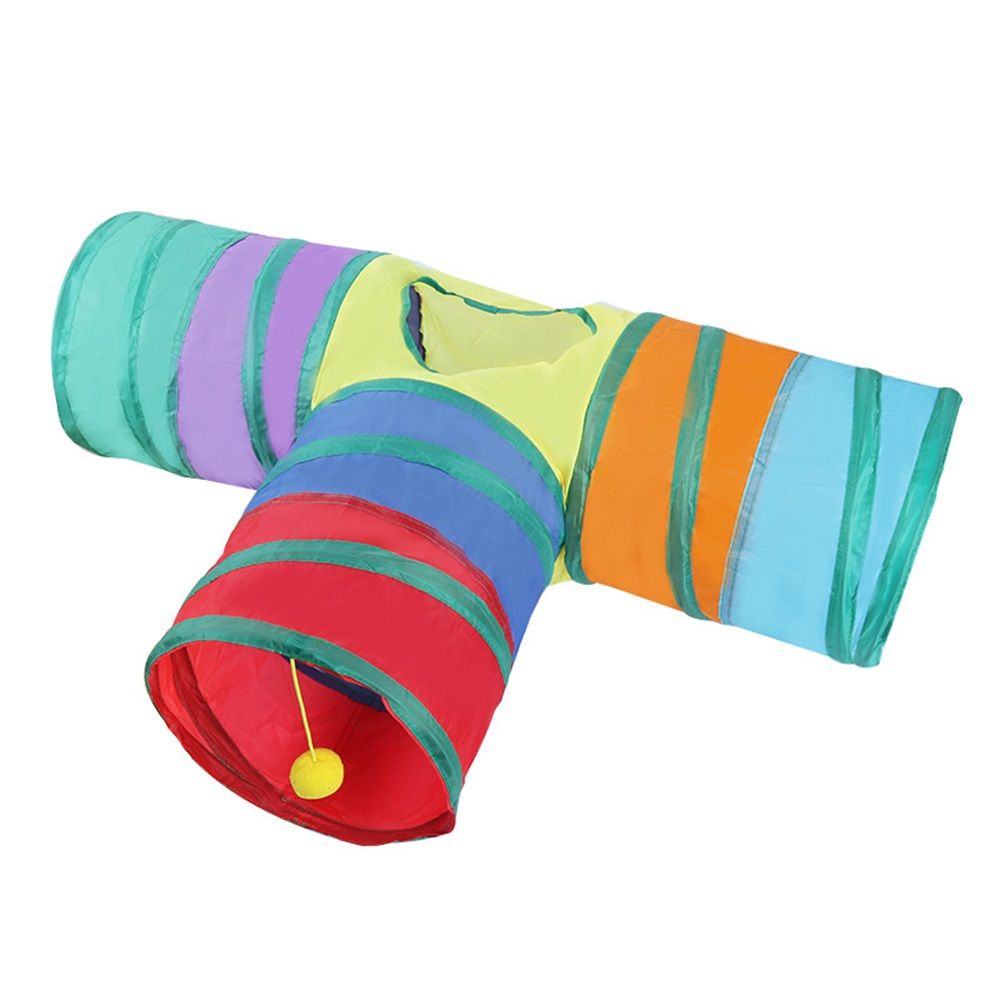 Rainbow Cats Tunnels with Interactive Ball Indoors Kitty Play Tunnel for — image 1