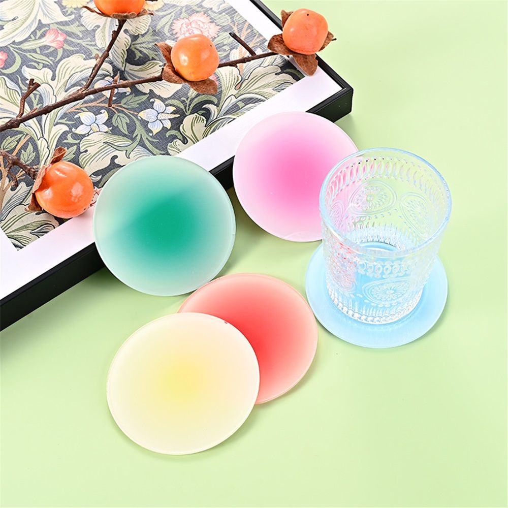 Pastel Color Drink Coasters - 12 Pcs Acrylic Coaster Set view 2