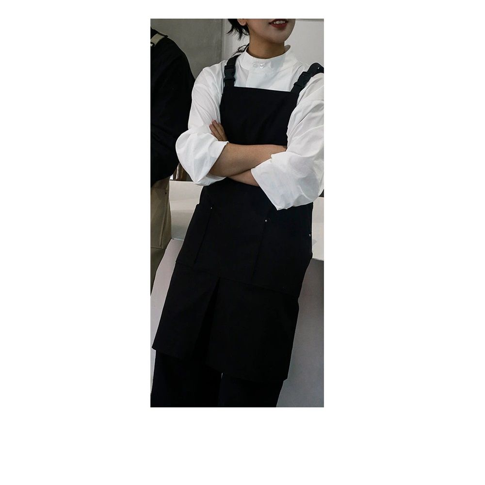 Pottery Apron Split Leg,Cross Back Chef Apron with Pockets,Painting Apron with view 3