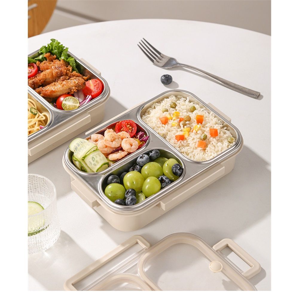 Stainless Steel Lunch Box for Kids & Adults Leakproof 3 Compartment Metal view 5