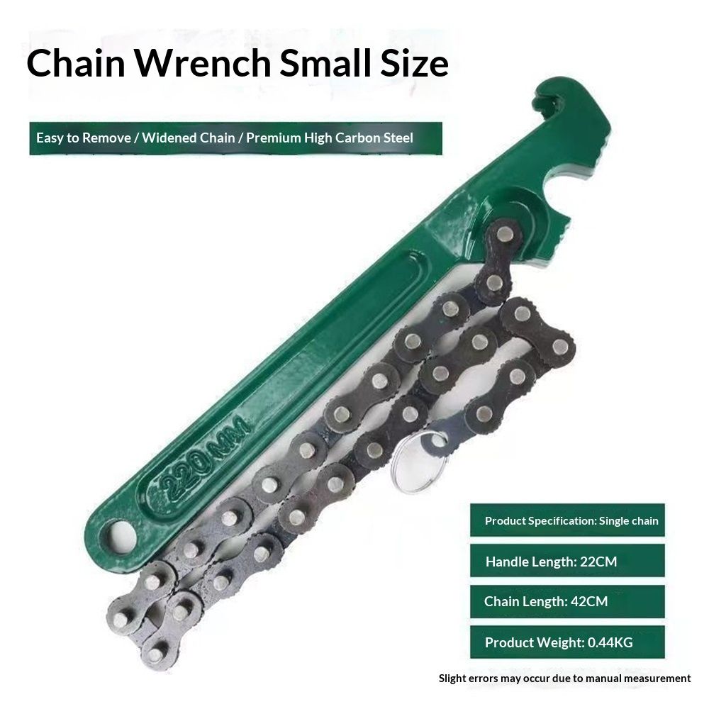 8 Inch Heavy-Duty Ratcheting Chain Wrench Reversible Oil Filter Tool Pipe view 5