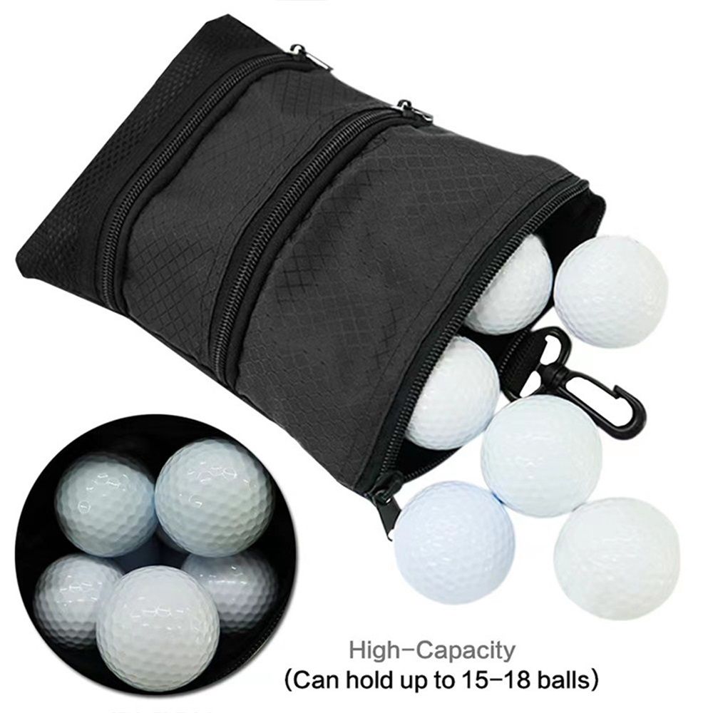 Golf Bag Accessories Valuables Pouch Bags Multi Pocket Zipper Hook for Men view 3