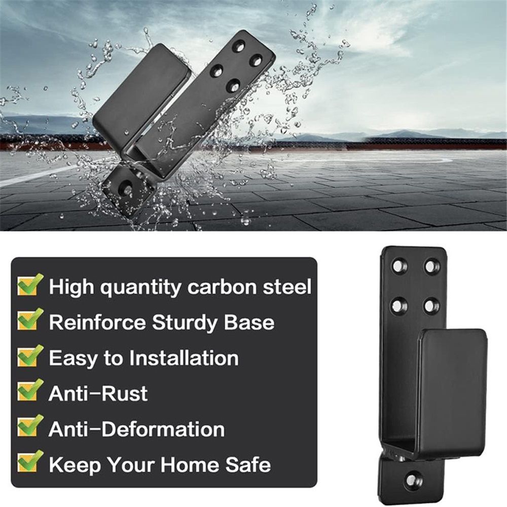 Door Barricade Brackets,2 Pack Drop Open Bar Holder for Home Security, 2x4 Bar view 2