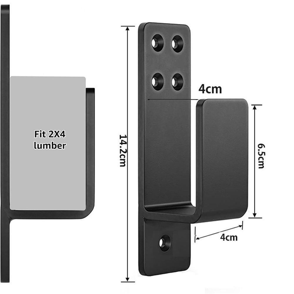 Door Barricade Brackets,2 Pack Drop Open Bar Holder for Home Security, 2x4 Bar view 3