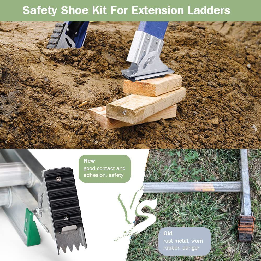 2 pack Replacement Shoe Kit for Aluminium Ladder Extension Ladder Feet view 3