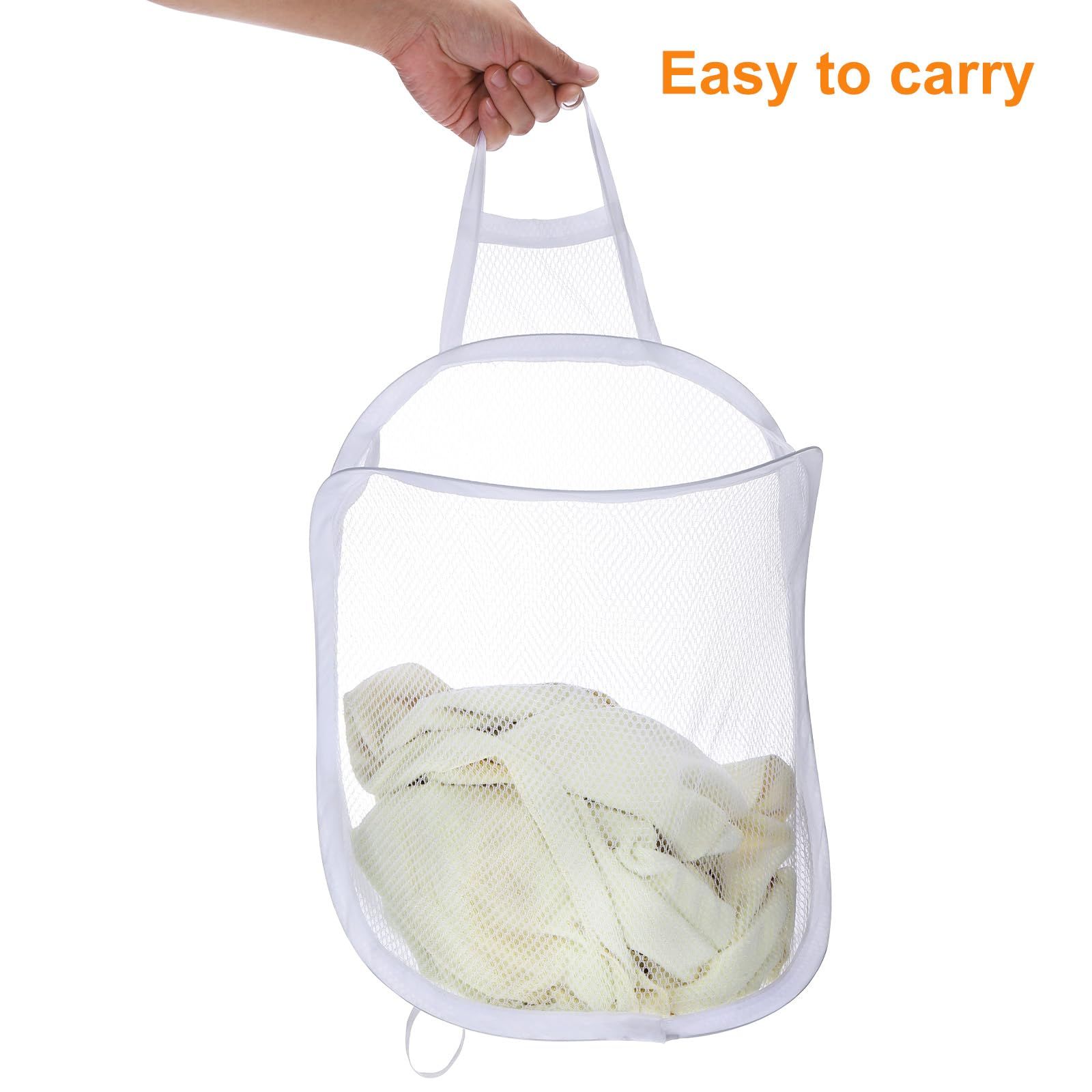 3 pack Mesh Collapsible Small Wall Laundry Baskets，Hanging Laundry Hamper，for view 3