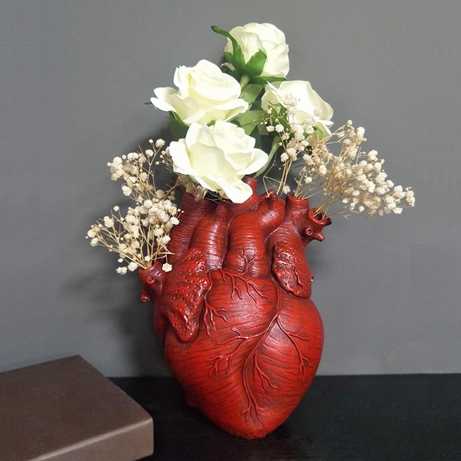Vase Flower Vases Heart Shaped Decor Resin Flower Pot Modern Unique Nordic Art view 3