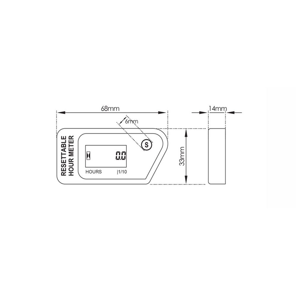LCD Digital Hour Meter Gauge Vibration Activated view 5