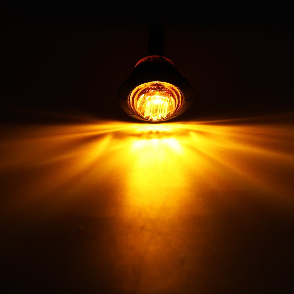 (Pack of 50 ）Mini Round Amber LED Side Marker Turn Signal Light Clearance Lamp view 3