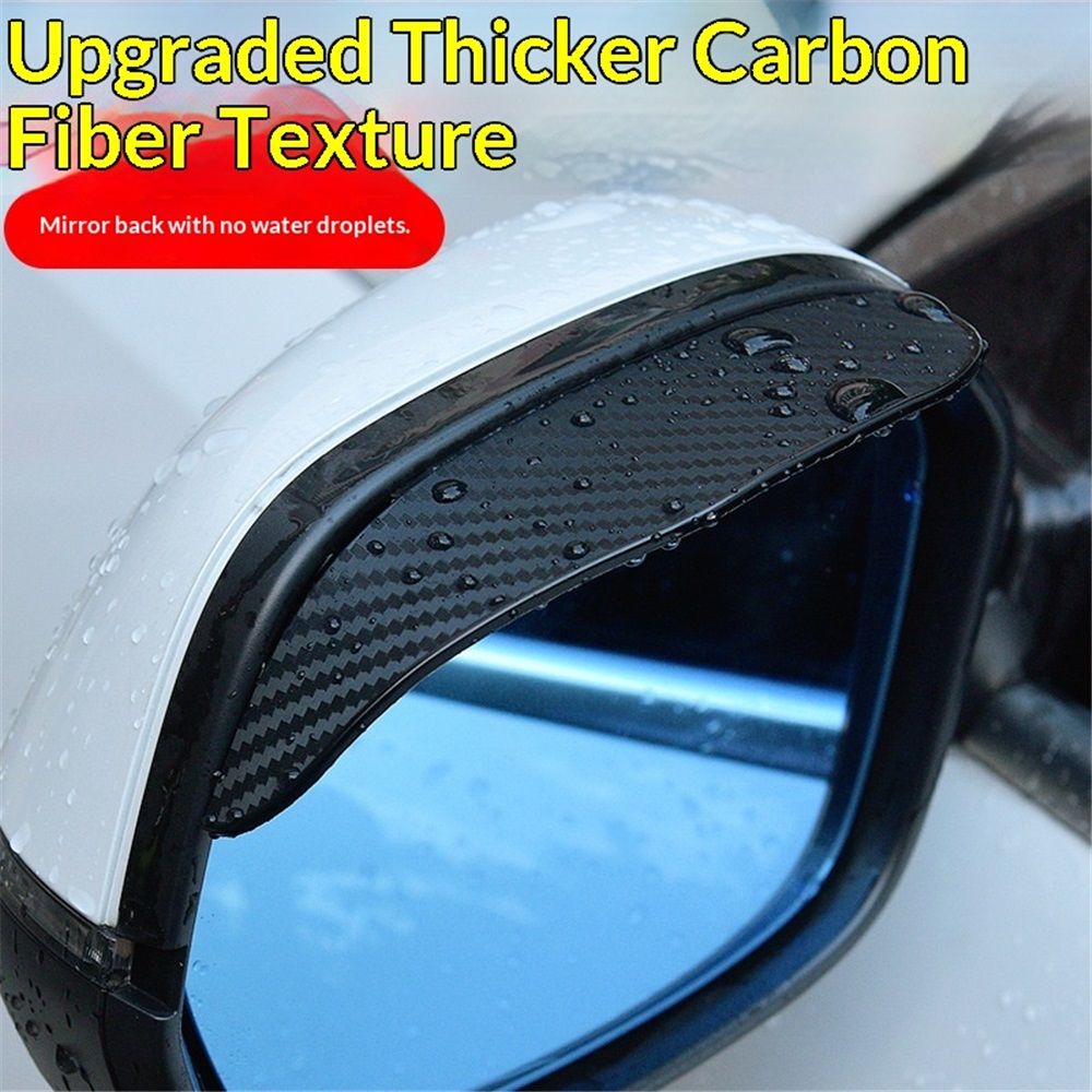 2 pair Side Mirror Rain Guard - Carbon Fiber Rear View Mirror Cover
