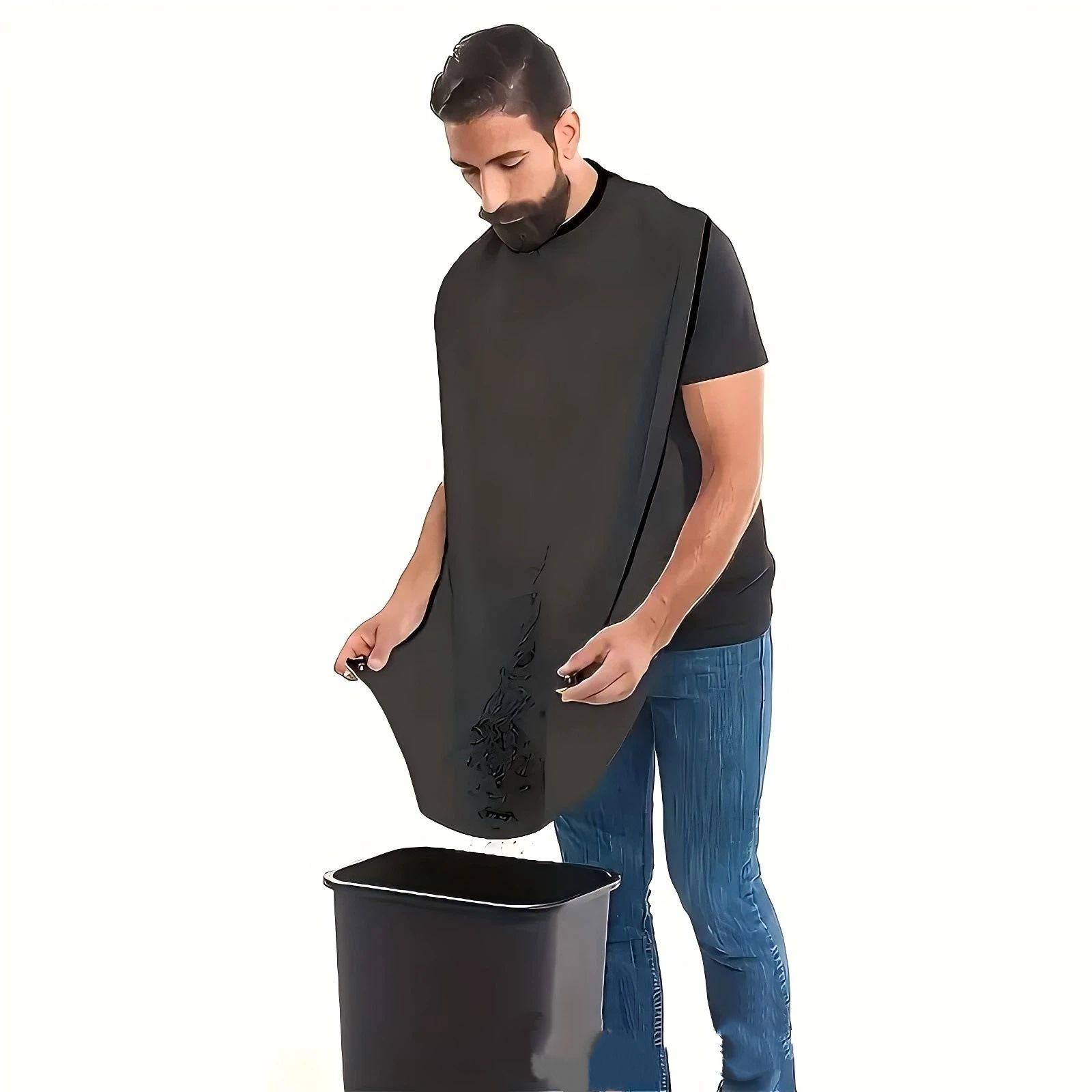 2 pack Beard Bib Apron, Beard Trimming Catcher for Men Shaving Hair Clippings view 3