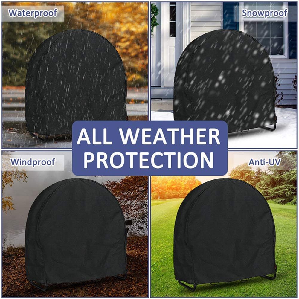 Firewood Log Rack Cover, Outdoor Waterproof Log Hoop Cover, Windproof Dry Wood view 5