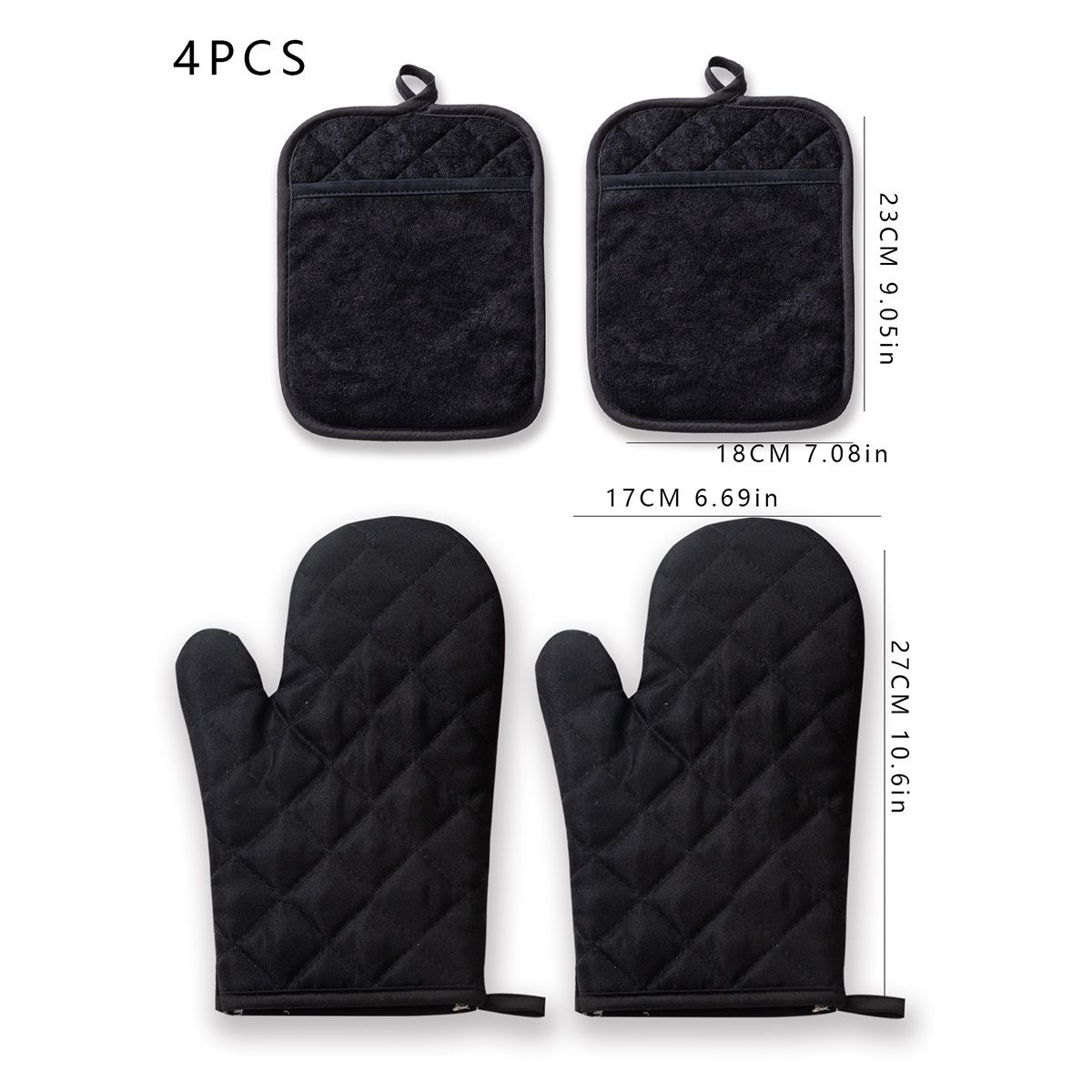Oven Mitts and Pot Holders 4 pcs Set view 5