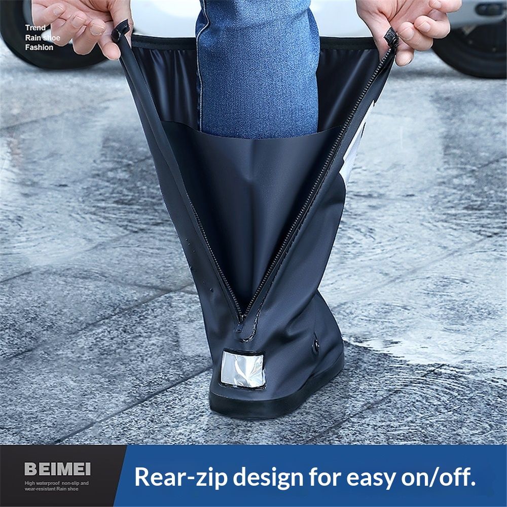 Waterproof Shoe Covers For Rain，Rain Boot Covers With Zipper view 2