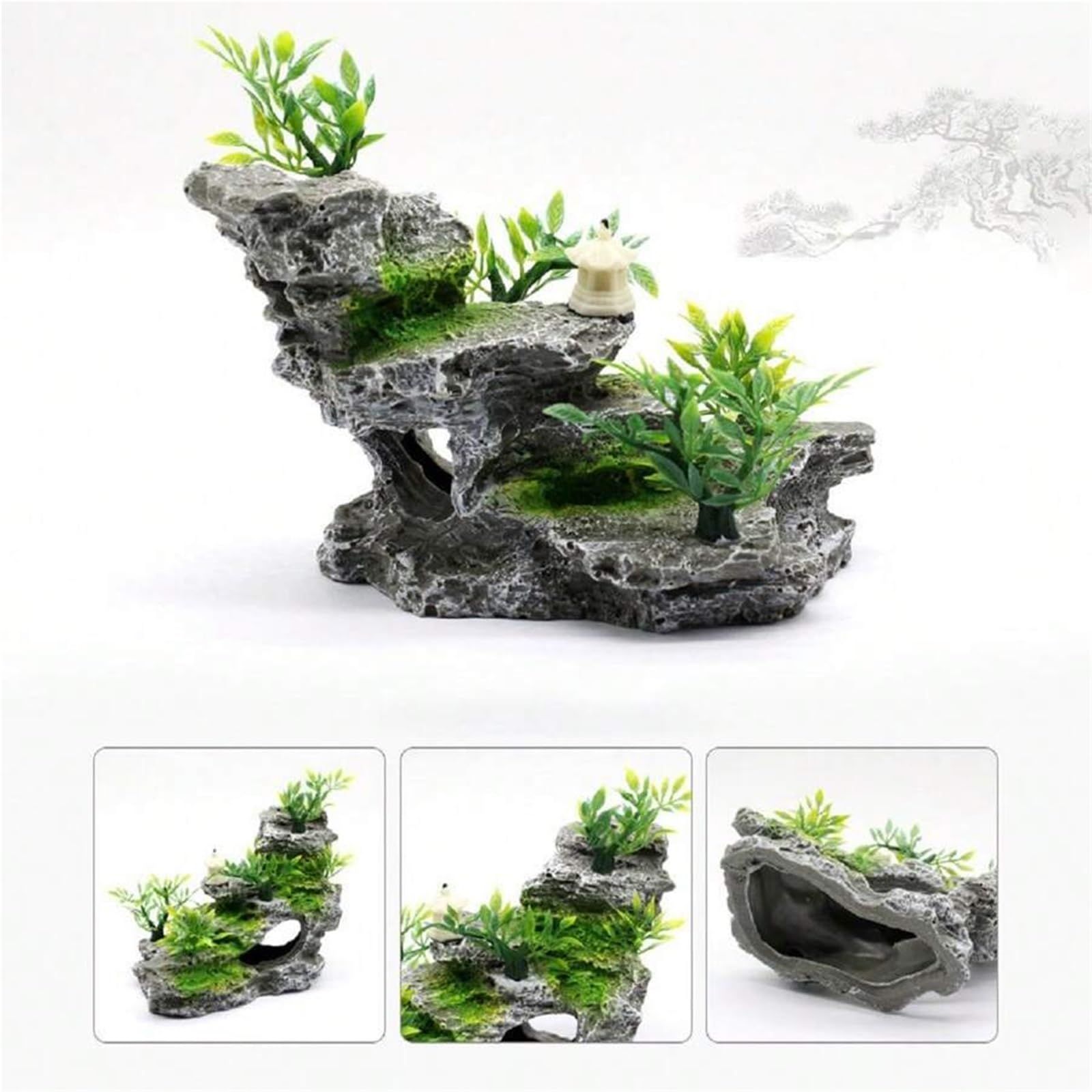 Artificial mountain view stone cave aquarium decoration fish tank decoration view 2