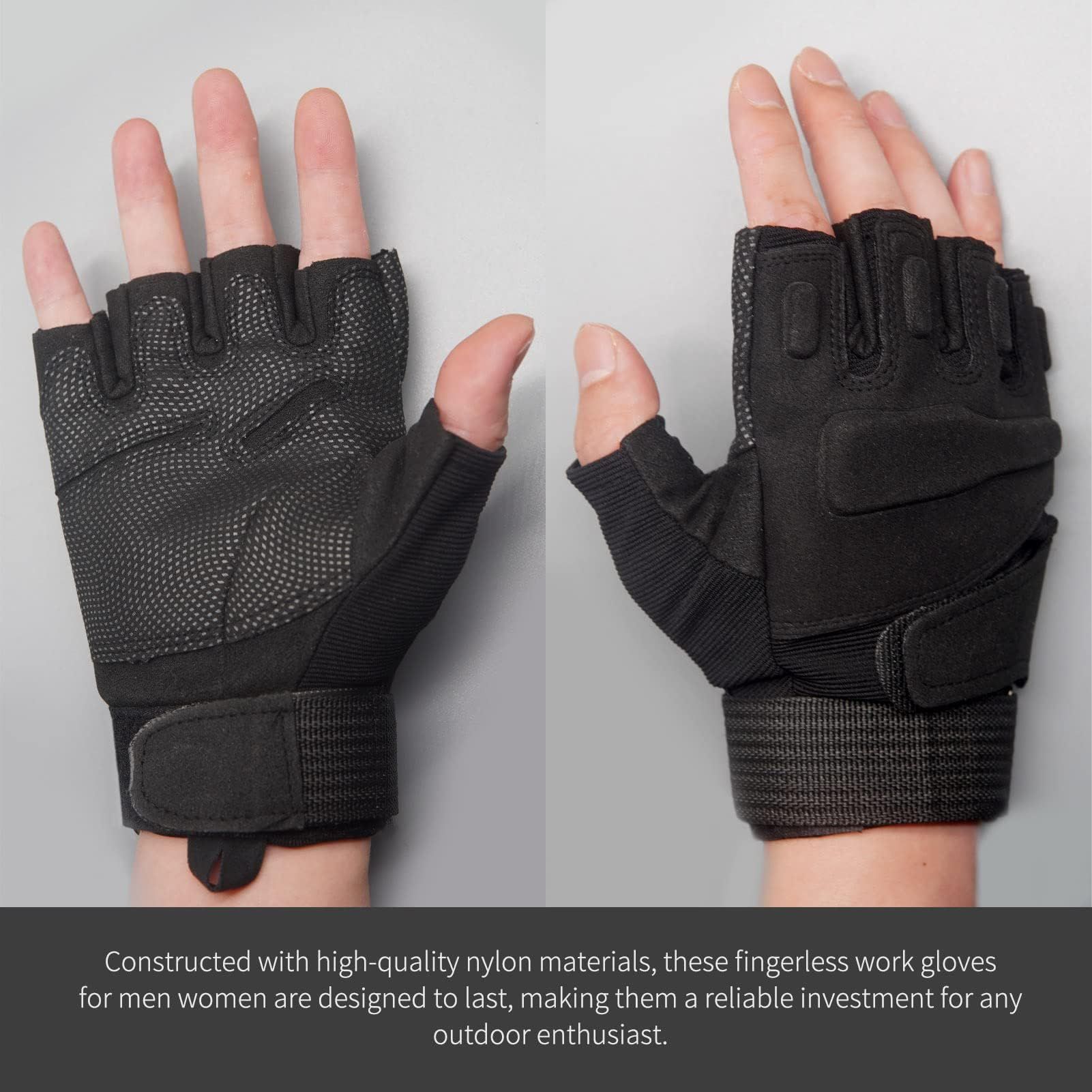 Fingerless Gloves, Knuckle Protective Breathable Lightweight Outdoor Gloves view 3