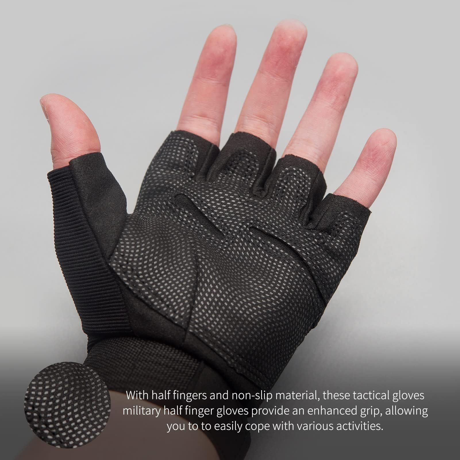 Fingerless Gloves, Knuckle Protective Breathable Lightweight Outdoor Gloves view 4