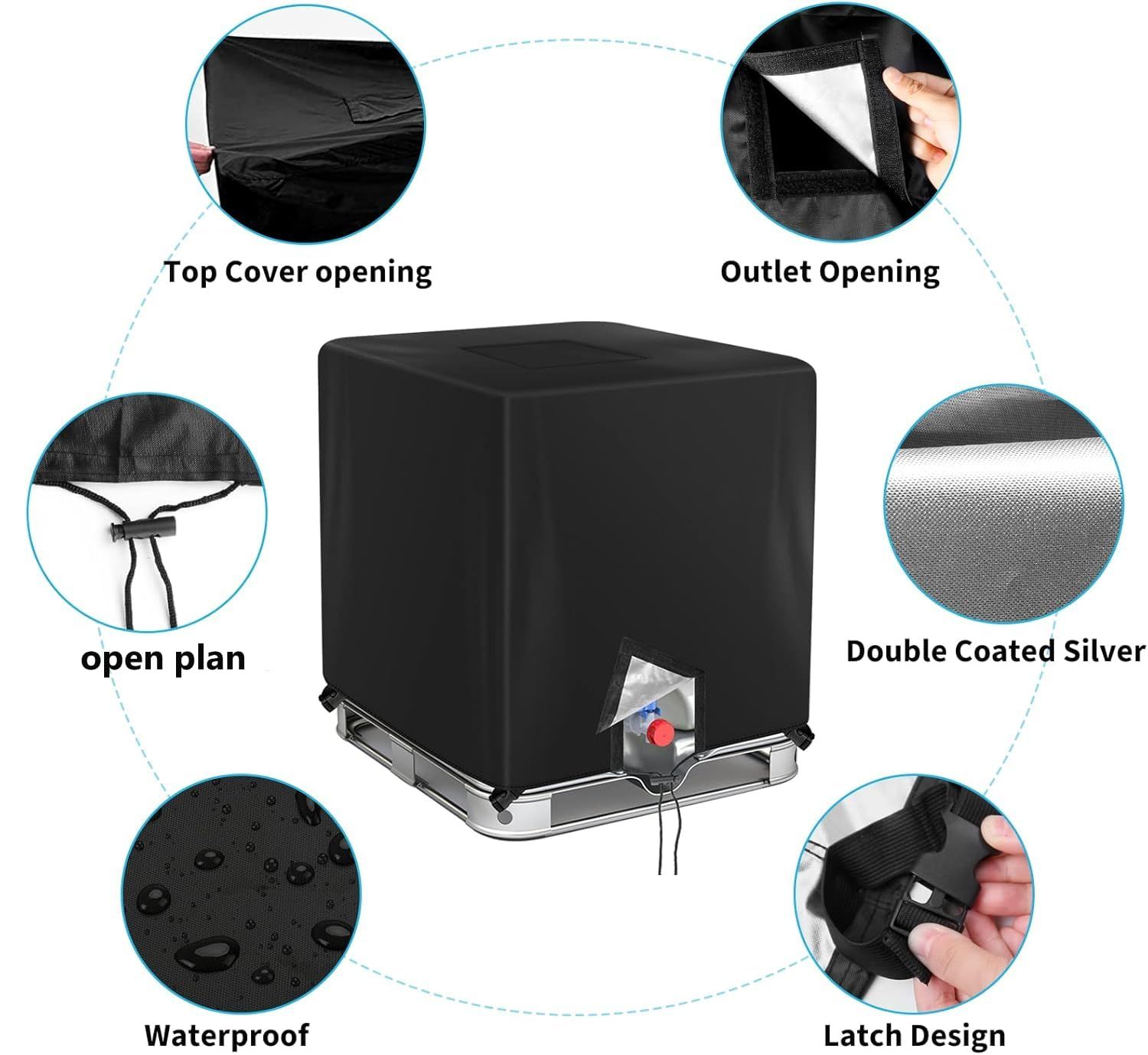Zipper Tote Cover Barlic for 210D Outdoor Water Tank Protective Cover view 4