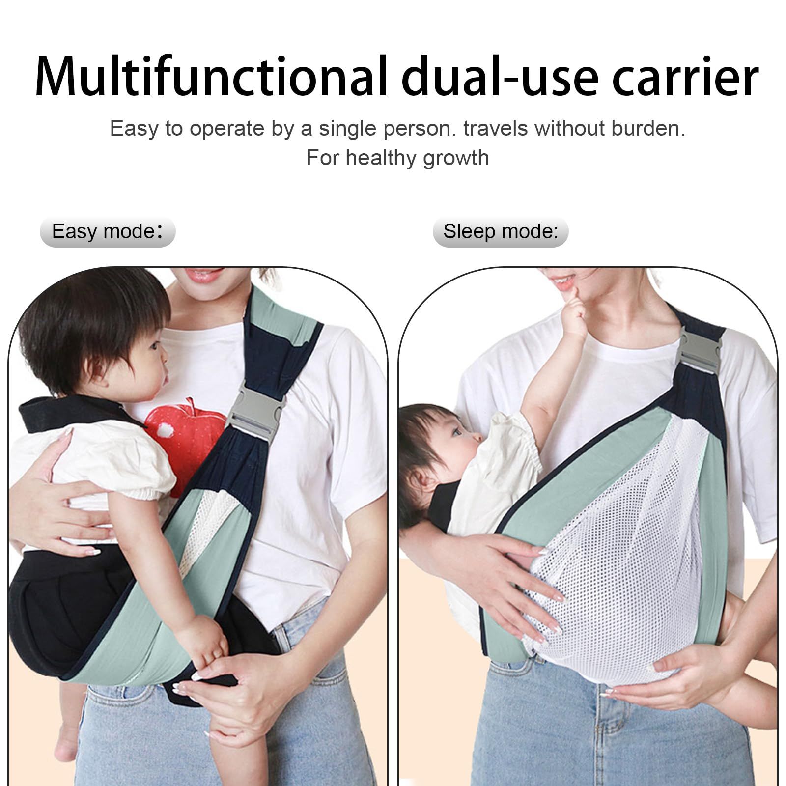 Baby Sling Carrier, Adjustable Half Wrapped Sling Hip Carrier - Lightweight view 4