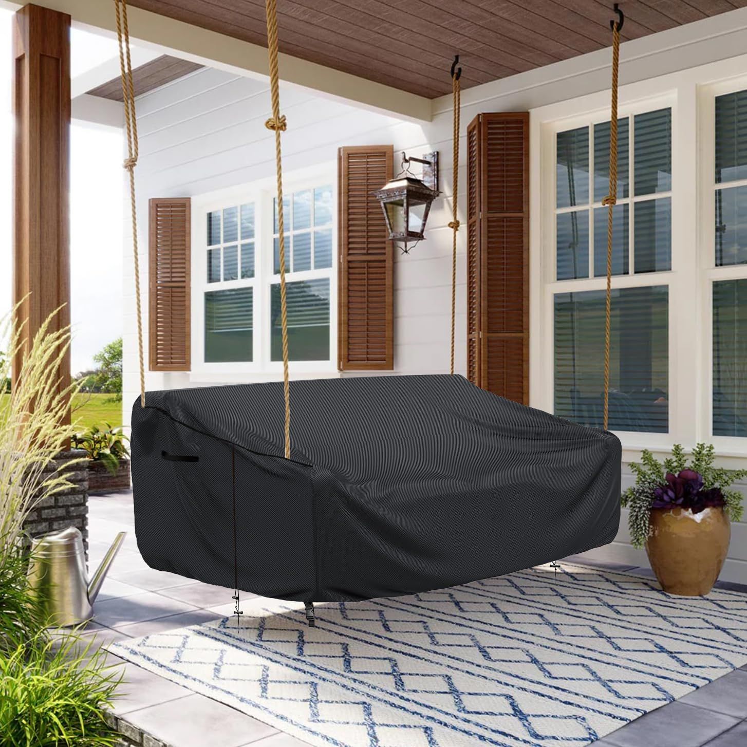 Porch Swing Cover Waterproof Outdoor Hanging Swing Cover Tear resistant All view 2