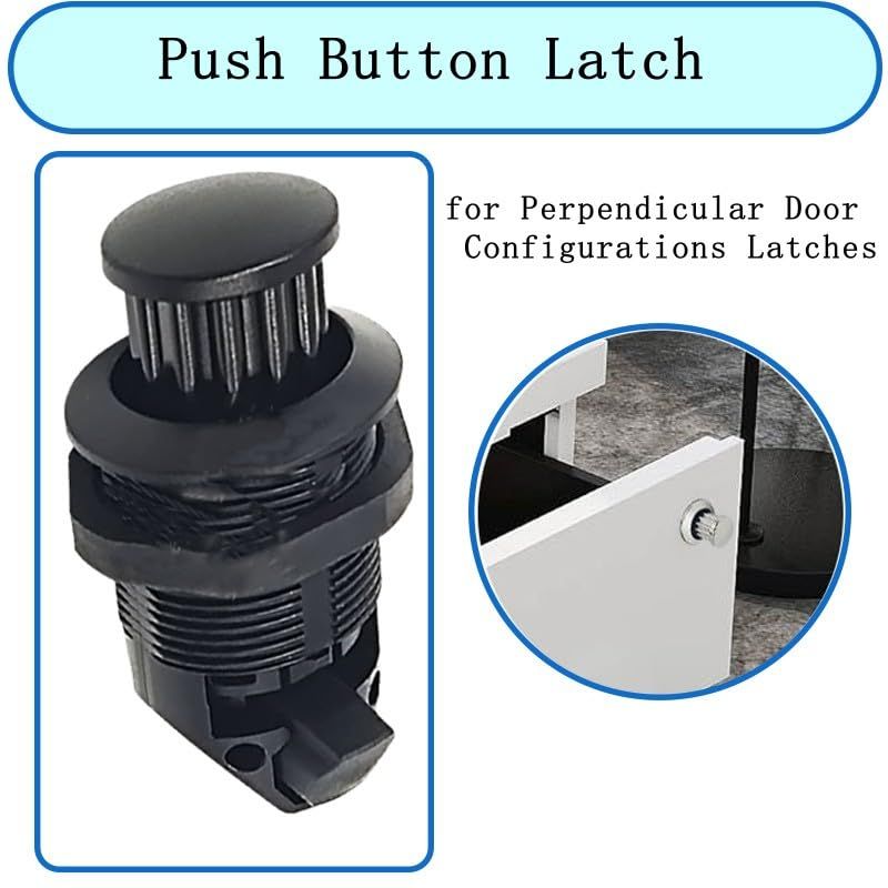 2Pcs Push Button Latch, Push to Close Latches for Perpendicular Door view 2