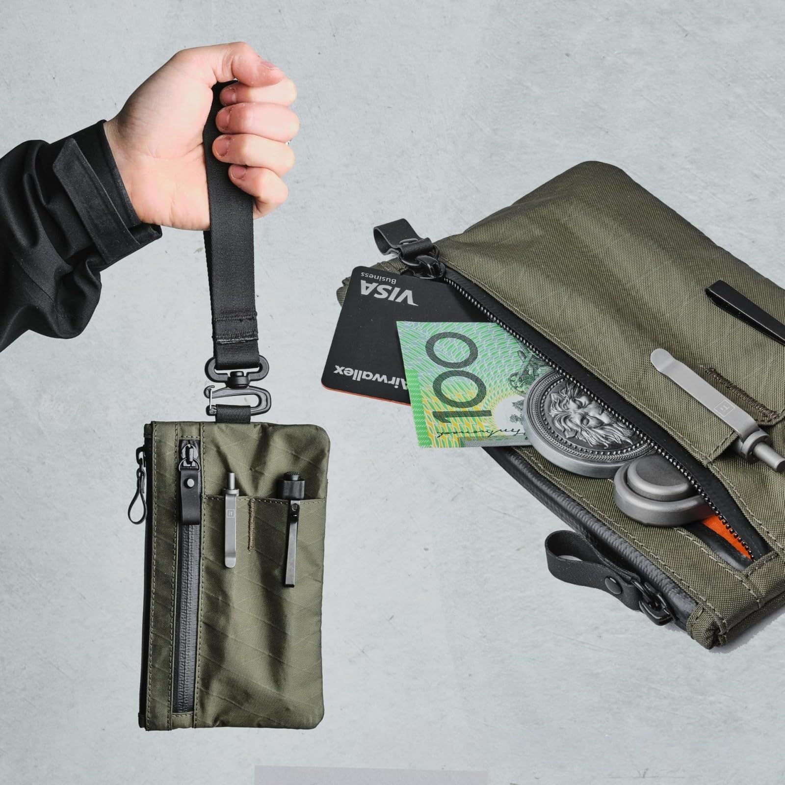 Multi-tool Slots EDC Organizer Pouch Nylon Passport Holder & EDC Wallet - Zip view 3