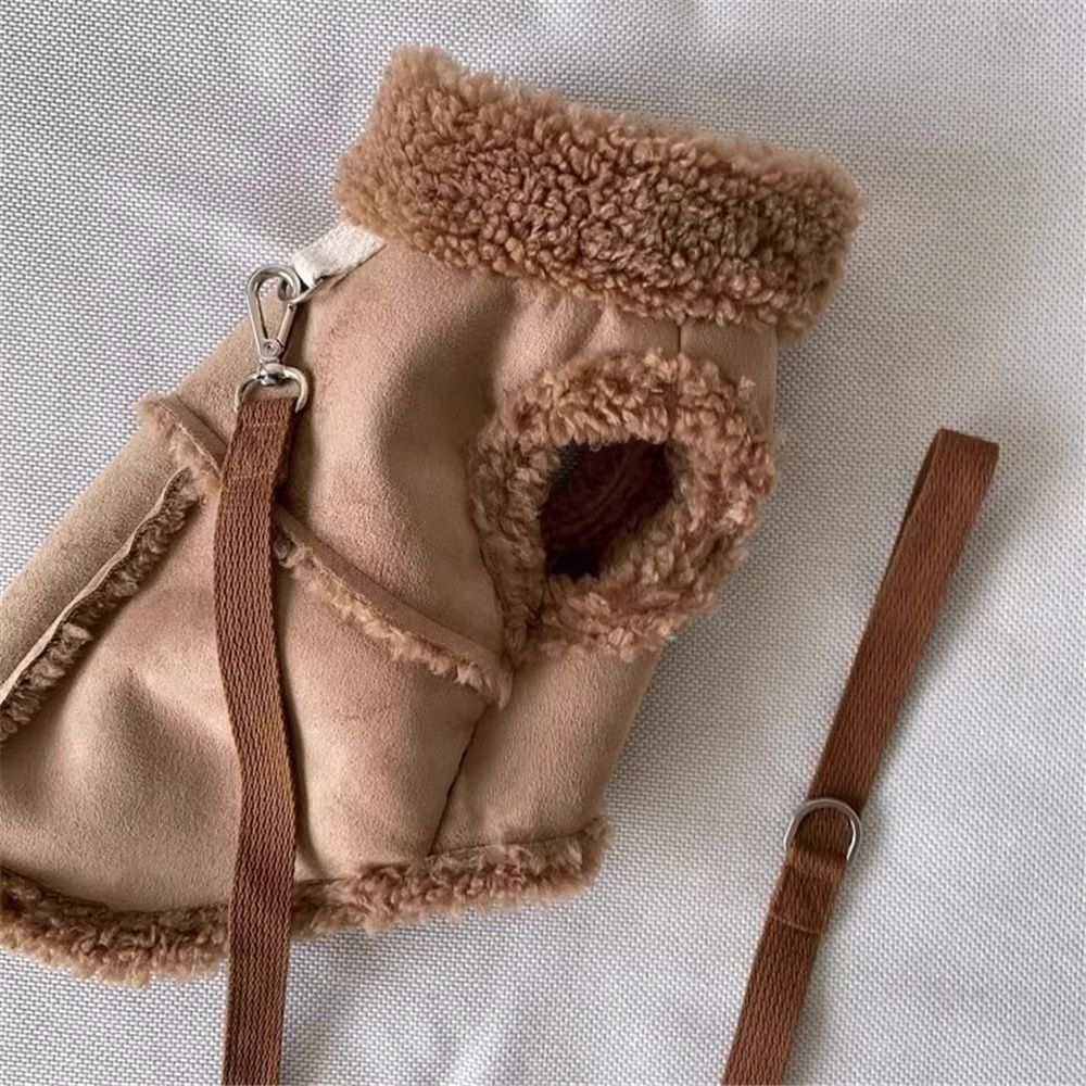 Warm and windproof suede dog clothing view 3