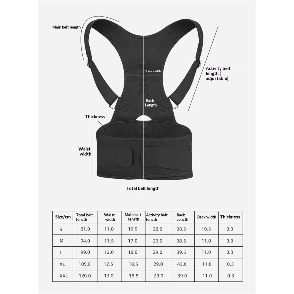 Magnetic therapy posture support back bracket adjustable posture corrector view 5