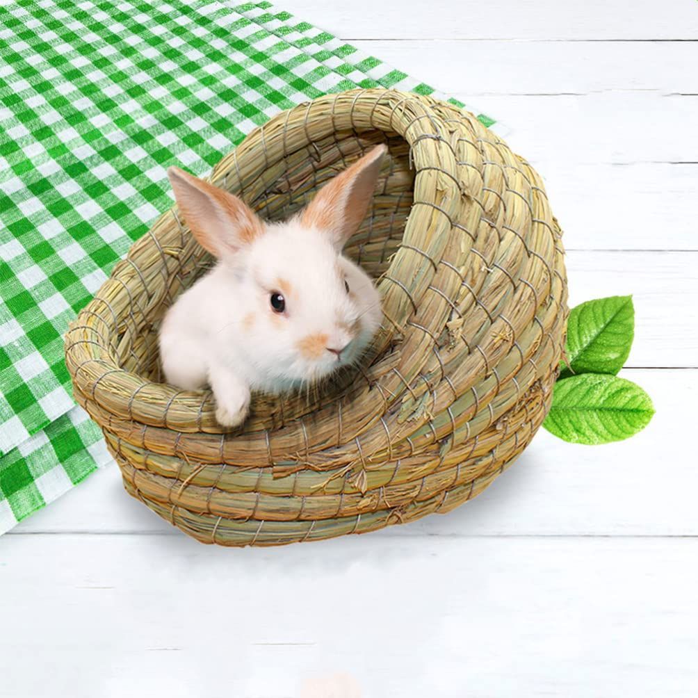 Rabbit grass bed, rabbit woven hay bed, natural handmade grass house for small view 3