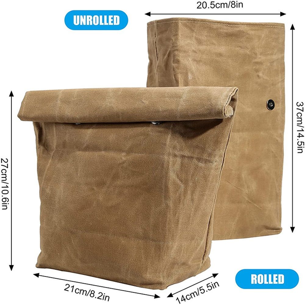 Waxed Canvas Lunch Bag – Reusable Insulated Paper Bag-Style Lunchbox for view 5