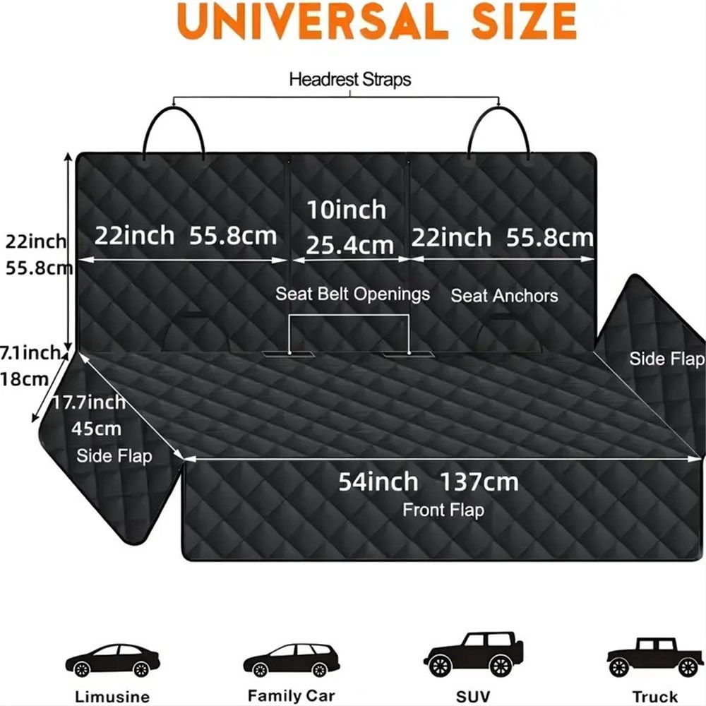 Dog Car Seat Cover, Back Seat Cover for Dogs Pet Car Seat Protector Waterproof view 3