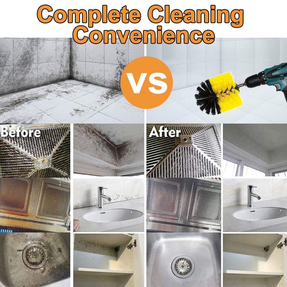 kit Medium- Yellow All Purpose Cleaner Scrubbing Brushes for Bathroom Surface view 2