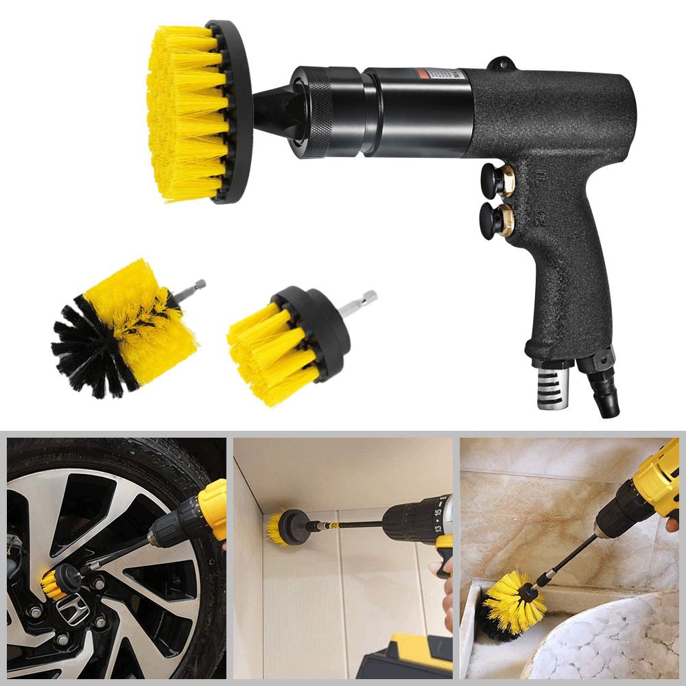kit Medium- Yellow All Purpose Cleaner Scrubbing Brushes for Bathroom Surface view 3