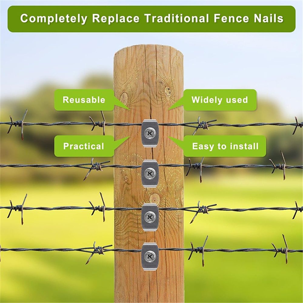 Fence Staples, 304 Stainless Steel Fence Nails for Softwood, Reusable Wire view 5