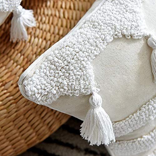 Throw Pillow Covers, Cover 45X45Cm Pillow Cover Netural Boho Style Tuft — image 1