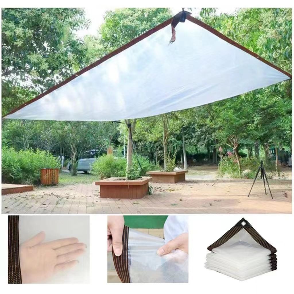 Tarps Heavy Duty Waterproof - 8.2x10FT Clear Vinyl Tarp with Grommets view 3