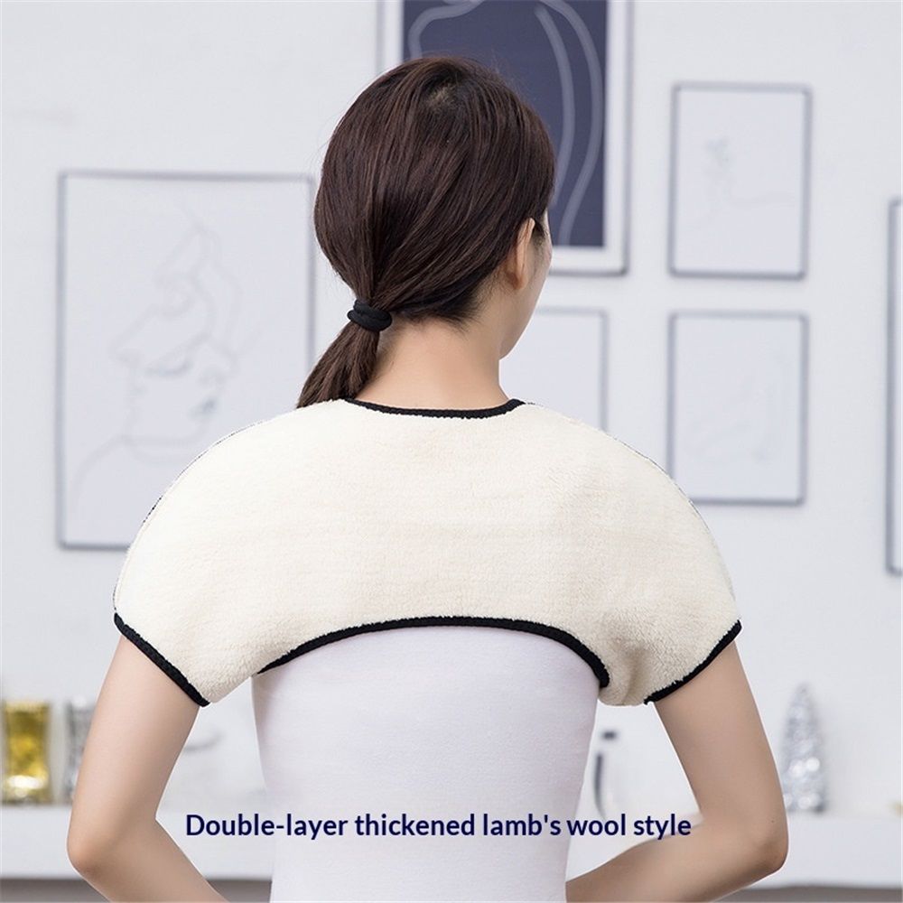 Winter Thermal faux lamb fur Lining Shoulder Warmer Elderly Men Women Wearable view 3