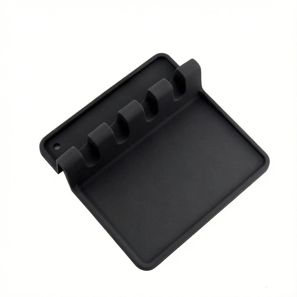 Extra large black silicone spoon holder — image 1