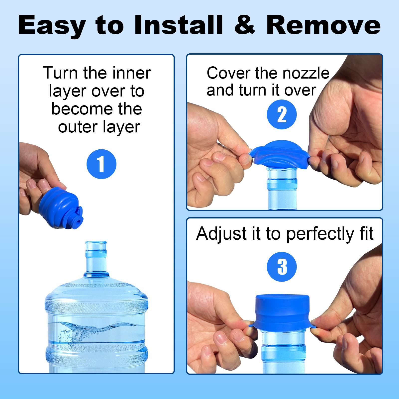Reusable food grade silicone replacement cap view 5